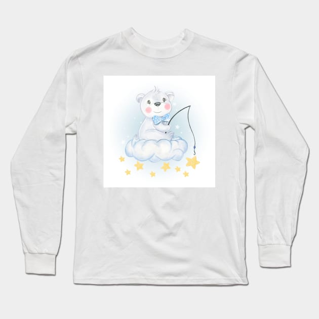 wallpaper Bear Long Sleeve T-Shirt by Hashop